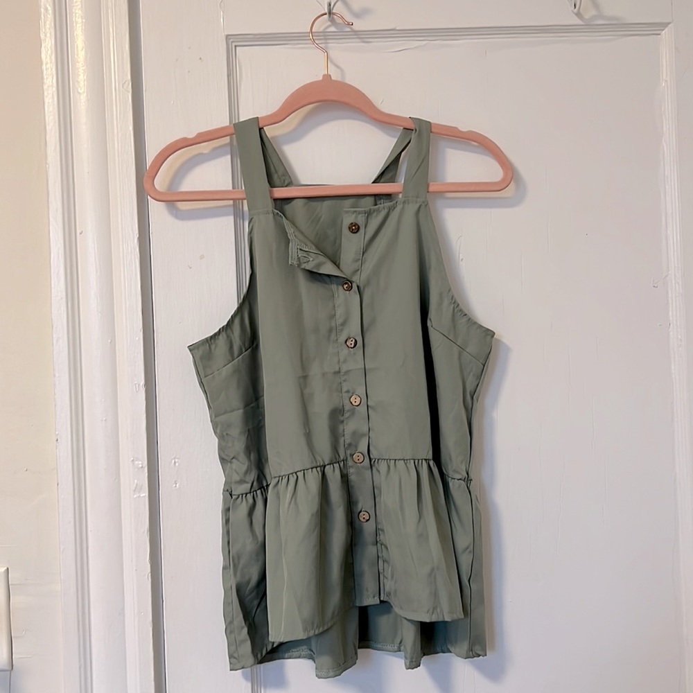 Sage green halter tank
